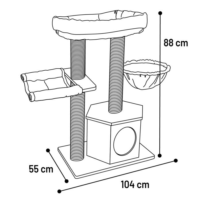 Arbre a chat avec hamacs et niche