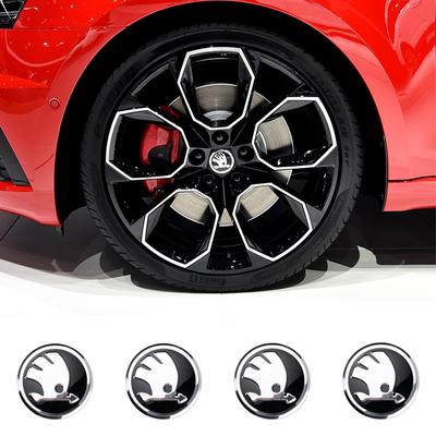 4Pcs Aluminum Alloy Car Wheel Center Hub Caps Cover Rim Sticker Badge For Superb Scala Kamiq Octavia 2 3 A7 Fabia Rapid