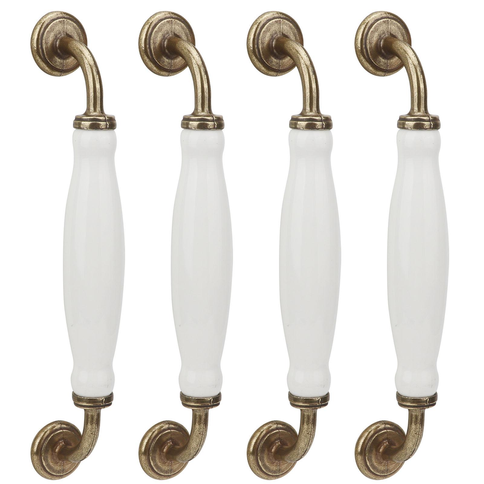 

4 Sets Ceramic Handle European Style 160mm Hole Distance Cabinet Door Drawer Handle Hardware
