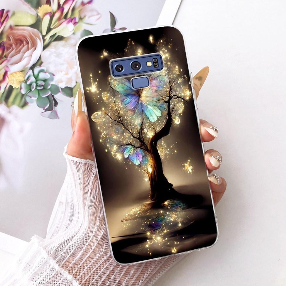 Transparent Cover For Samsung Note9 Case Cute Fashion Butterfly Funny Painted Casing For Samsung Galaxy Note9 SM-N960F SM-N9600