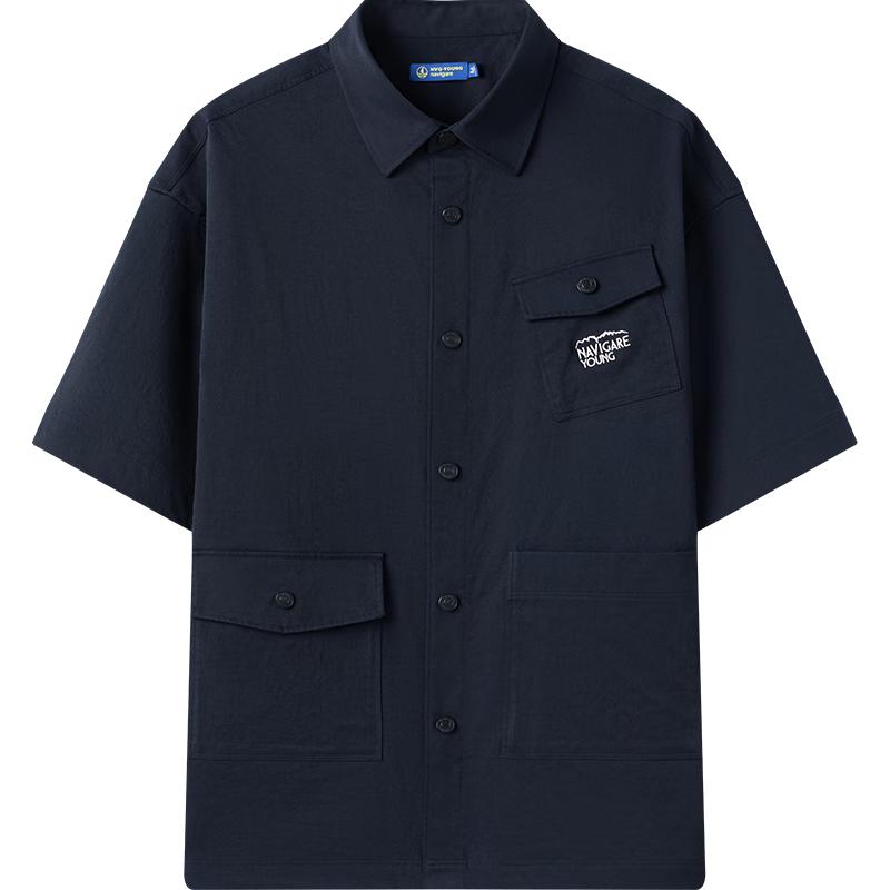 NVG·YOUNG Men's Fashion Short Sleeve Work Shirt