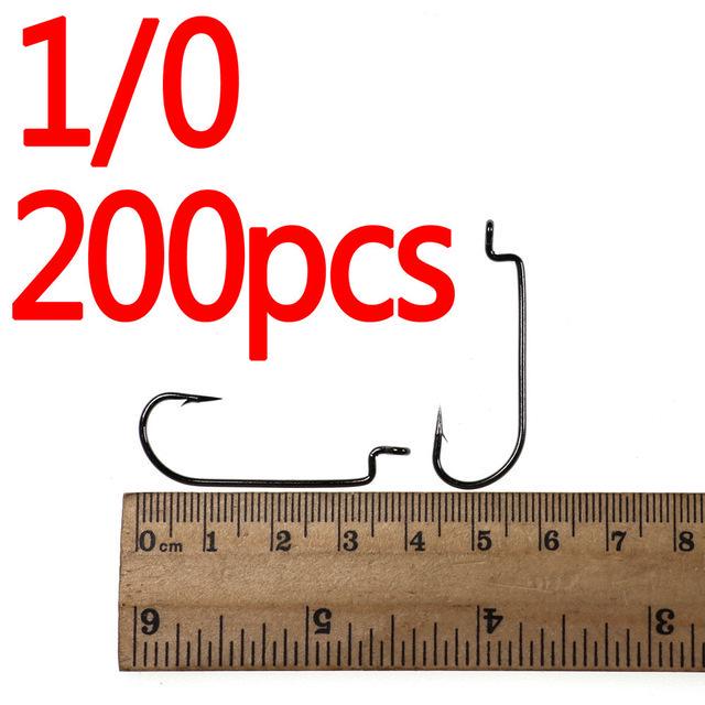 200PCS Enge Lücke Wurm Haken für Carolina Rig Weichen Köder Haken für Bass Fishing Bass Fliegen Binden Haken 5/0 4/0 2/0 2 4 6
