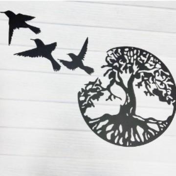 Arte mural de metal artesanal: árbol de la vida para patio al aire libre | Elegante regalo de aniversario y logotipo de decoración del hogar