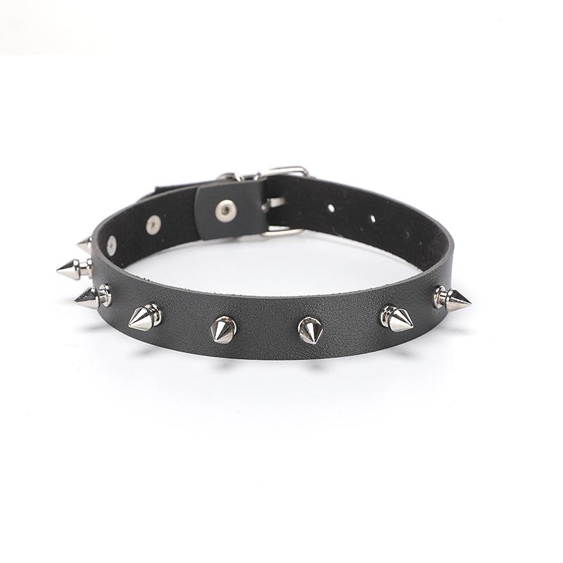 Punk Spiked Rivet Leather Choker - Harajuku Cosplay Gothic Rock Necklace