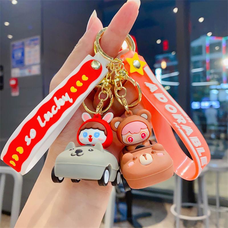 Cute Creative Children's Toys Exquisite Pull Back Car Keychain Bag Pendant
