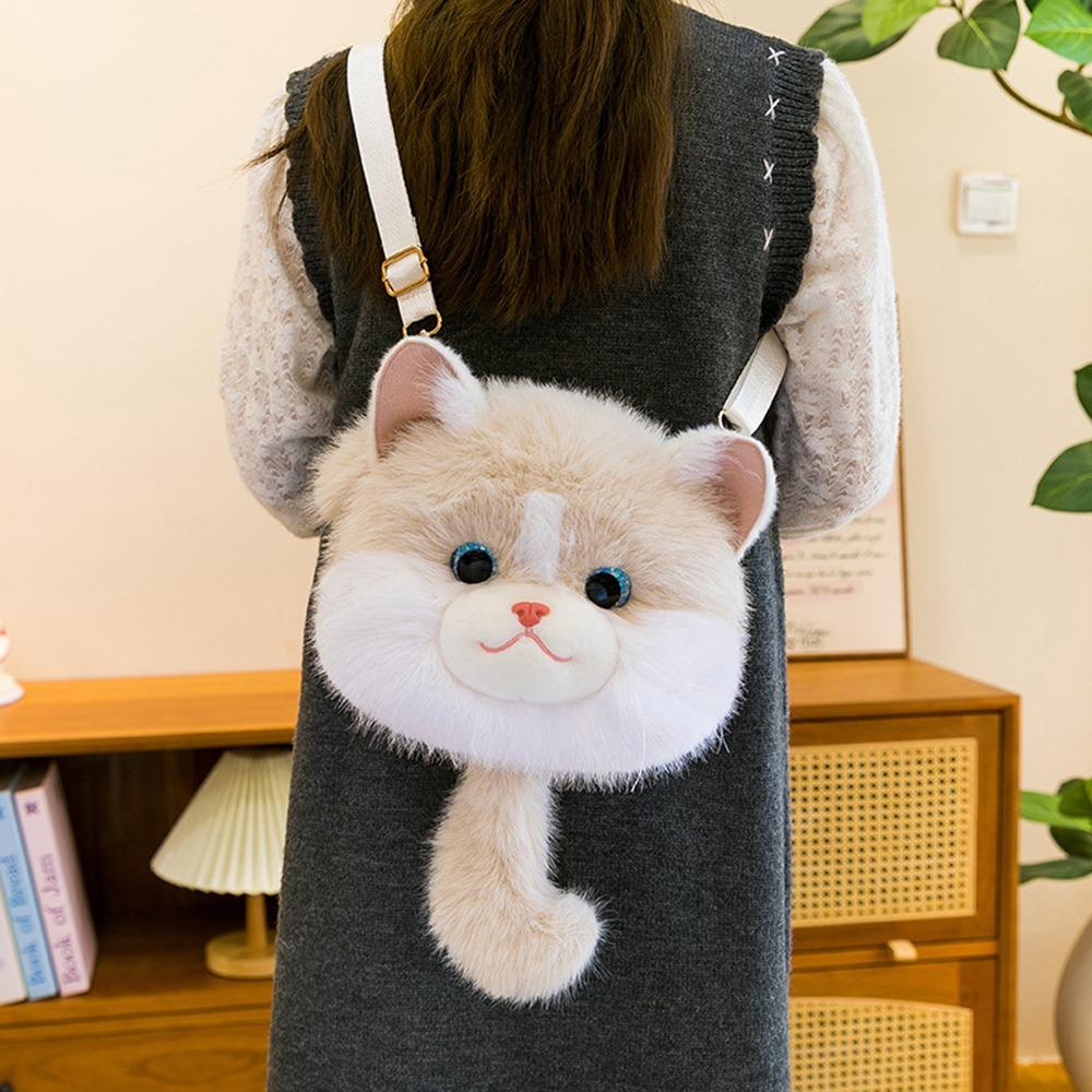 Soft Plush Animal Plush Shoulder Bag Cute Cat Stuffed Animals Bag New School Bags  Daypack