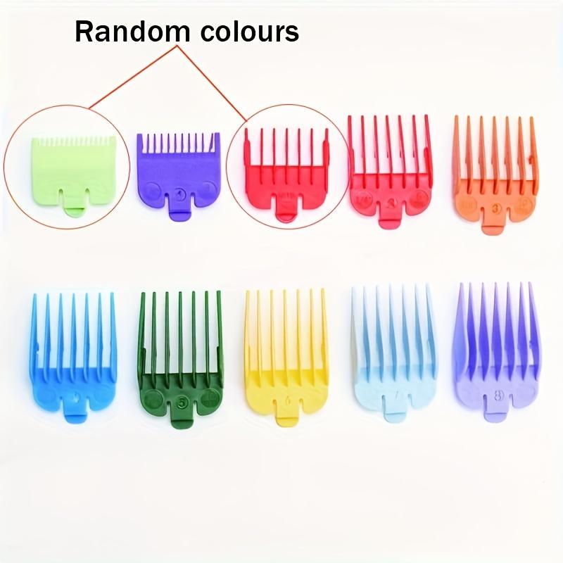 10pcs Hair Clipper Accessory Set - Colorful Comb Guide, Adjustable Limit Protector