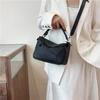 Prosta Jednolita Kolorowa Patchworkowa Torba na Ramię Crossbody z Ziarnistej Skóry Liczi