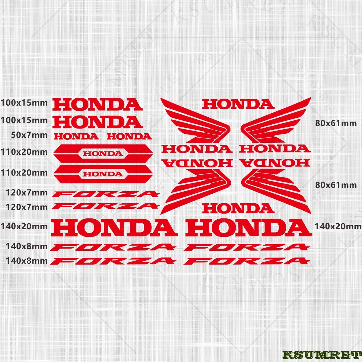 Honda Motorcycle Stickers FORZA Logo Decal Waterproof красный