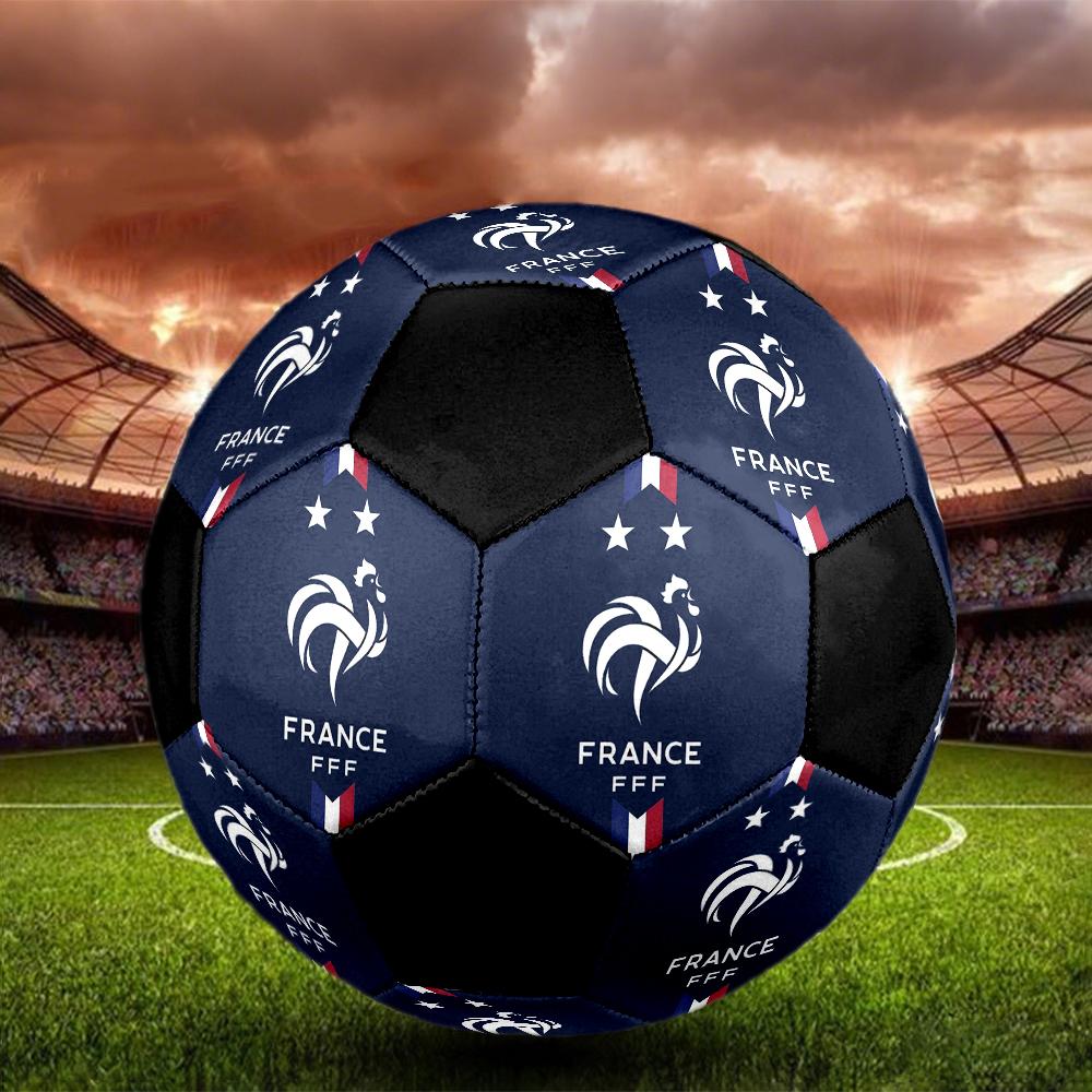 Pallone Calcio a 5 FFF Francia Colorato Cucito a Macchina PVC Misura 5 Pronto per Allenamento di Squadra Competizione Resistente Alta Rimbalzabilità Fantastico Regalo Sportivo
