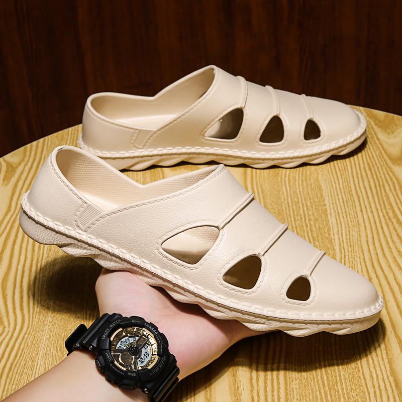 Men's Summer Waterproof Slip-on Beach Shoes Lightweight All-match Soft Breathable Casual Sandals