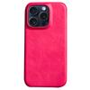 For iPhone 16 Pro Case Calf Texture PU Leather Hard PC Protective Phone Cover