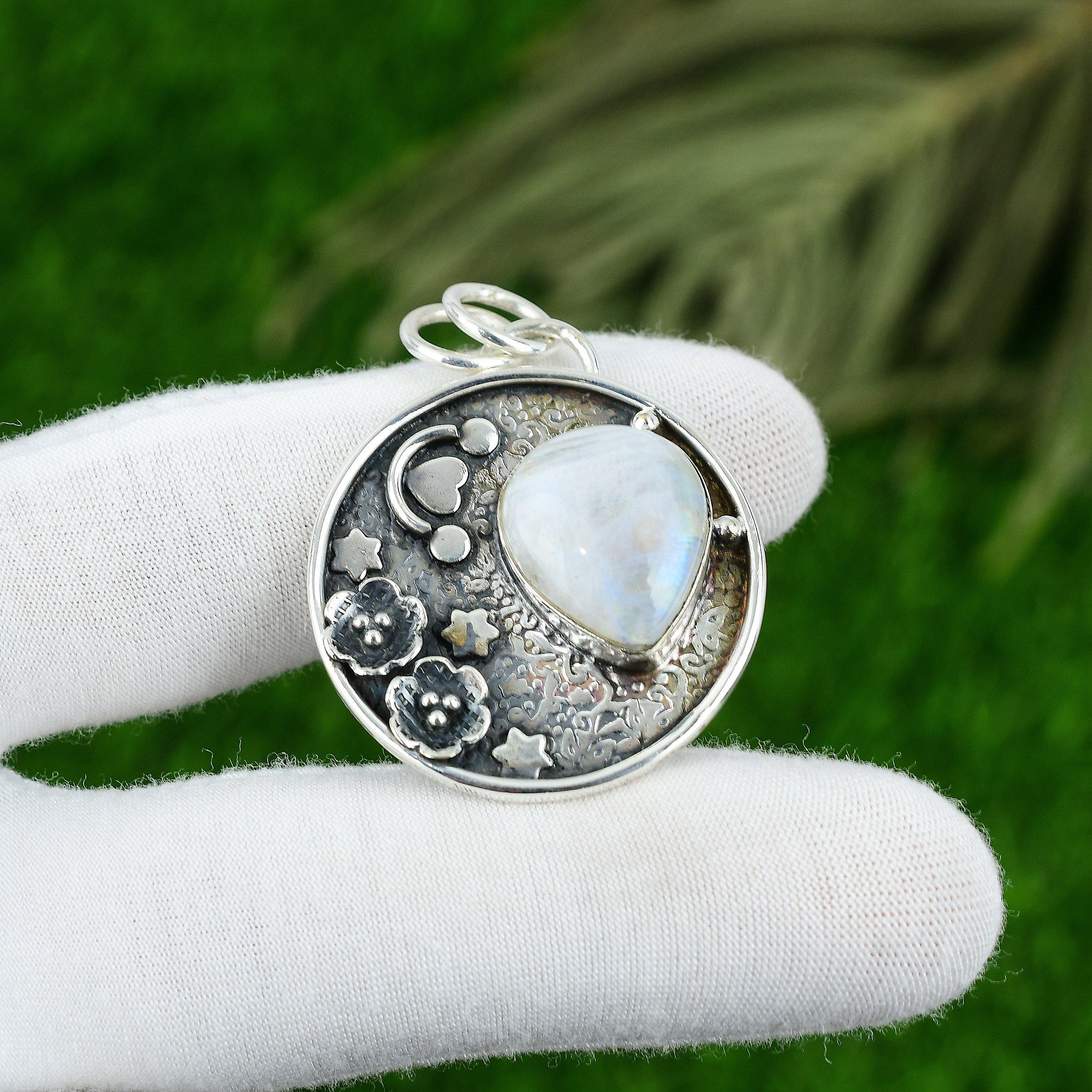 

Подвеска с натуральным радужным лунным камнем, ювелирное изделие из стерлингового серебра 925 пробы для девочек