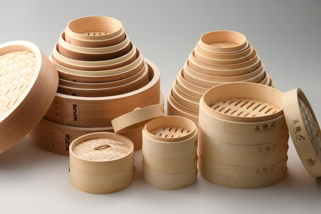 Commercial Kitchen Equipment, Heist Steamer Master Bamboo Steamer, 2 Tiers (2 Steamers, 1 Lid), Includes 20 Steamer Sheets (Mushu Shokunin Bamboo 15cm