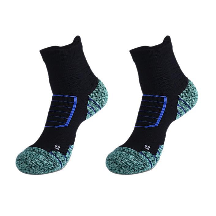 Men's Thickened Terry Outdoor Sports Socks: Sweat-Absorbent, Breathable, Shock-Absorbing, Mid-Calf for Hiking, Running, and Marathon.