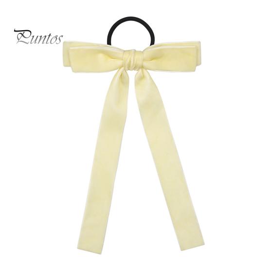 Samt-Haargummi mit Schleife, süß, elegant, einfarbig, hochelastisch, weich, für Damen und Mädchen, Pferdeschwanz-Halter, Haarseil, Haar-Accessoires, Geburtstagsgeschenk
