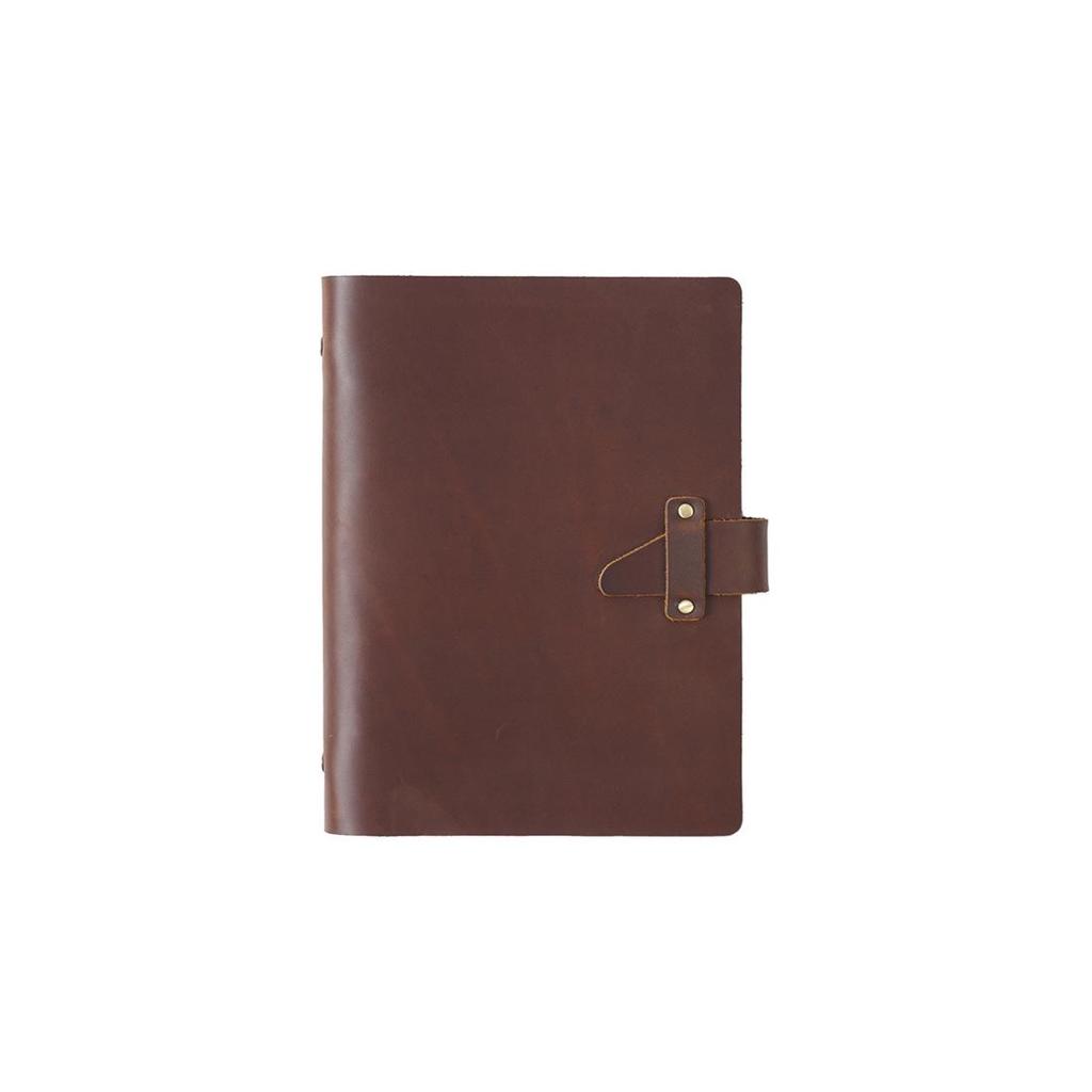 Genuine Leather A5 Business Planner Binder - Retro Style