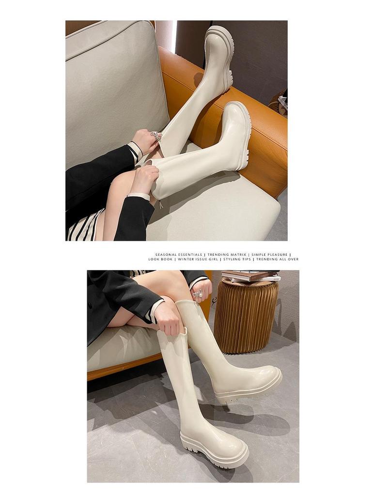 2024 Neue Damen Martin Overknee High-Top Stiefel mit Samt, Petite und Skinny Fit