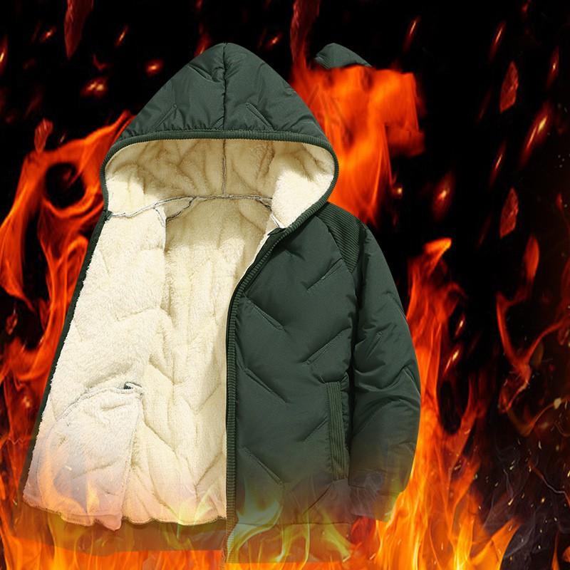 Children Winter Lined with Velvet Thick Keep Warm Jacket Padded Hooded Coat