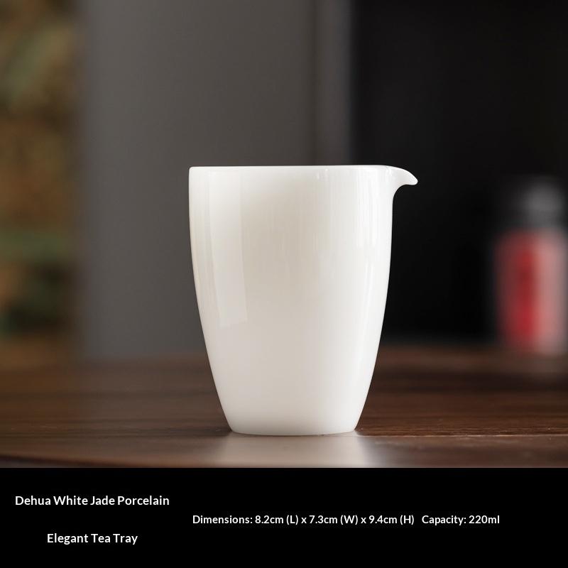 

Ice Jade Fairness Cup White Porcelain Tea Divider Tea Sharing Vessel Accessory Simple Home Use Tea Sea