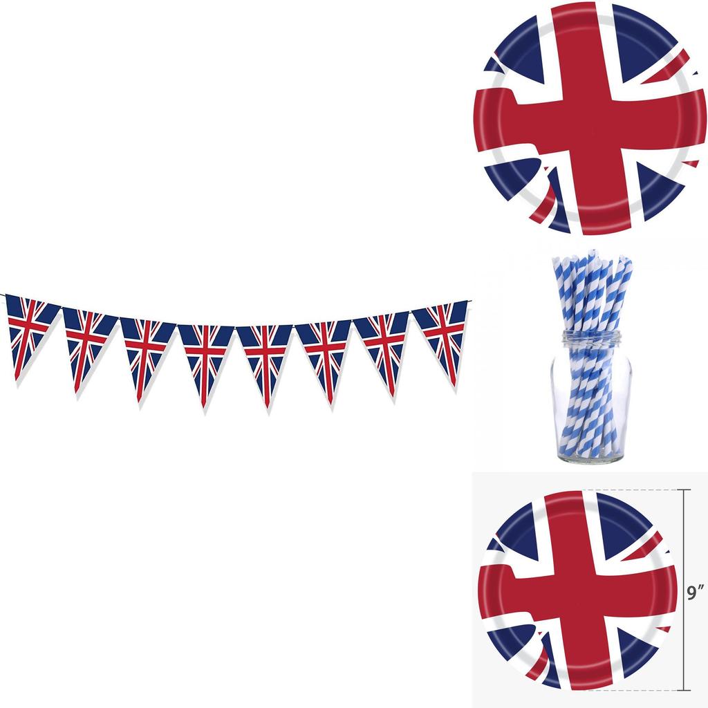 Add A Touch Of Elegance To Your Next Event With The British Flag Party Supplies Set Easy And Quick Cleanup Guaranteed!