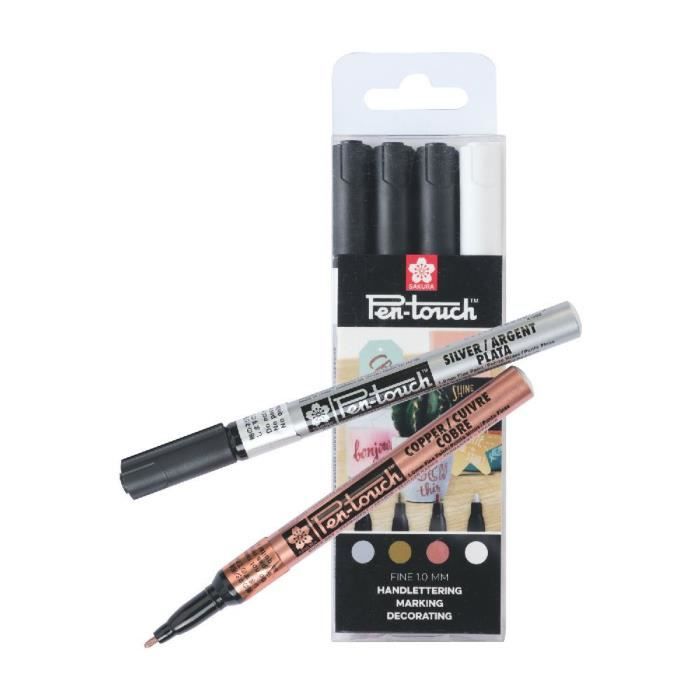 Set de 4 feutres Pen Touch pointe fine 1 mm de Sakura