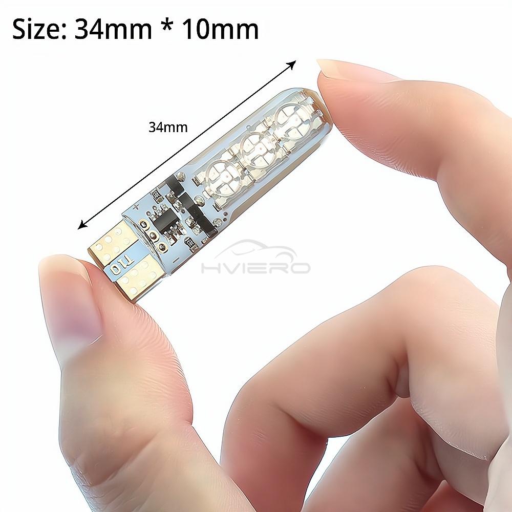 2X T10 W5W 5050 6SMD RGB LED Bulb Car Atmosphere Clearance Lamp for Door Reading Dome Interior Lighting with Remote Control 12V Dome Lights 6