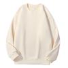 400g Silver Fox Fleece Lined Oversized Crew Neck Sweatshirt for Men - American Loose Fit, Drop Shoulder, Solid Color