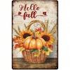 Vintage Halloween Pumpkin Metal Poster Wall Decor