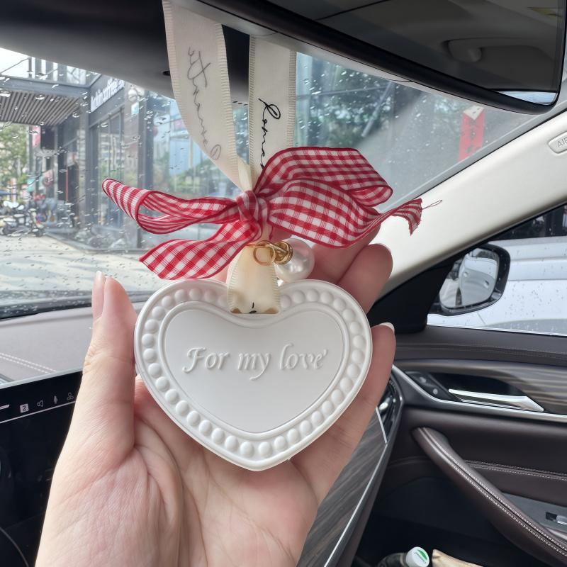 1pcHeart-Shaped Car Air Freshener Hanging Decoration for Bathroom Bedroom Wardrobe Pink White Air Freshener Plaster Pendant Diff