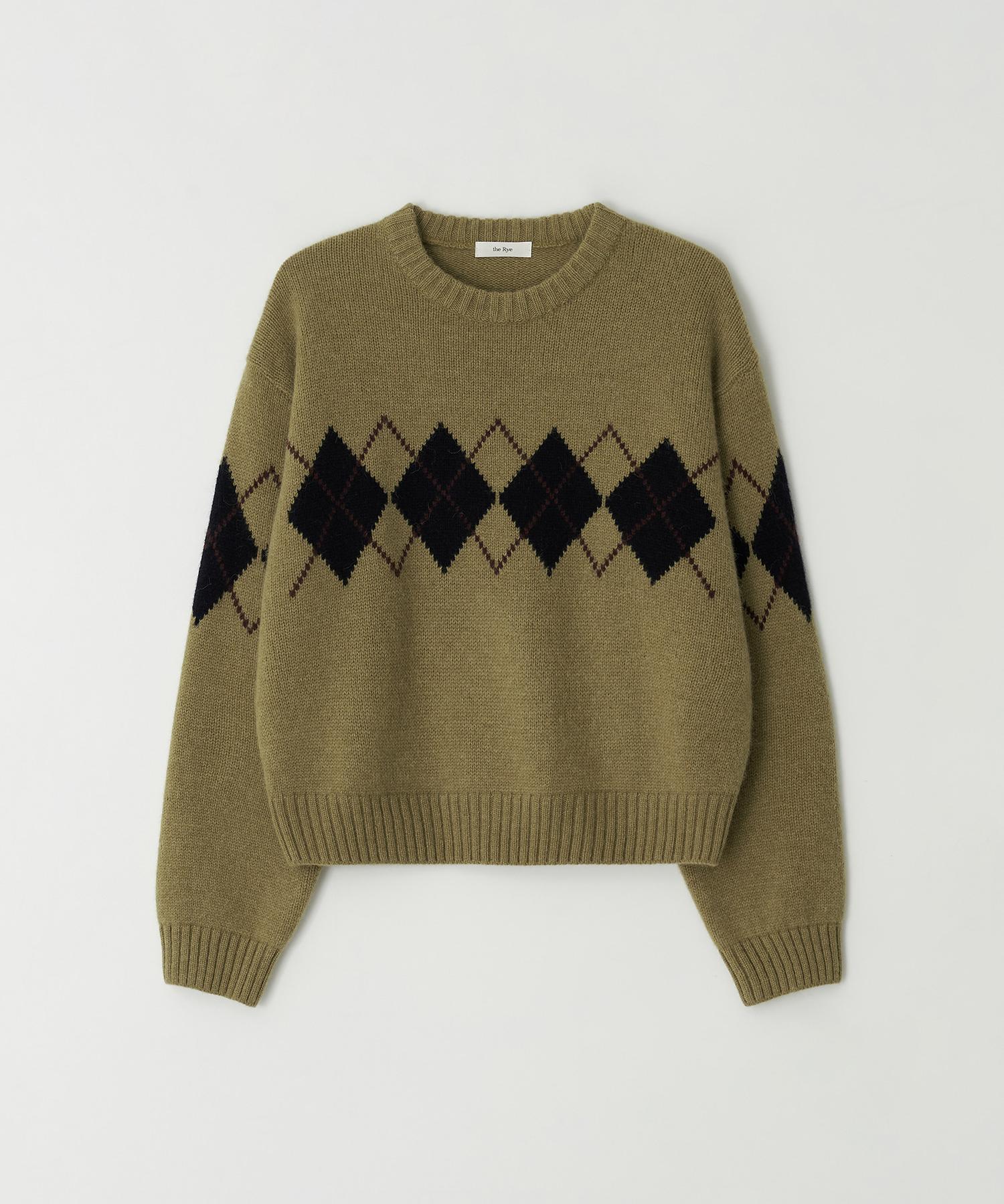 The Rye Alpaca Argyle Knit(Mustard) Mustard/Free