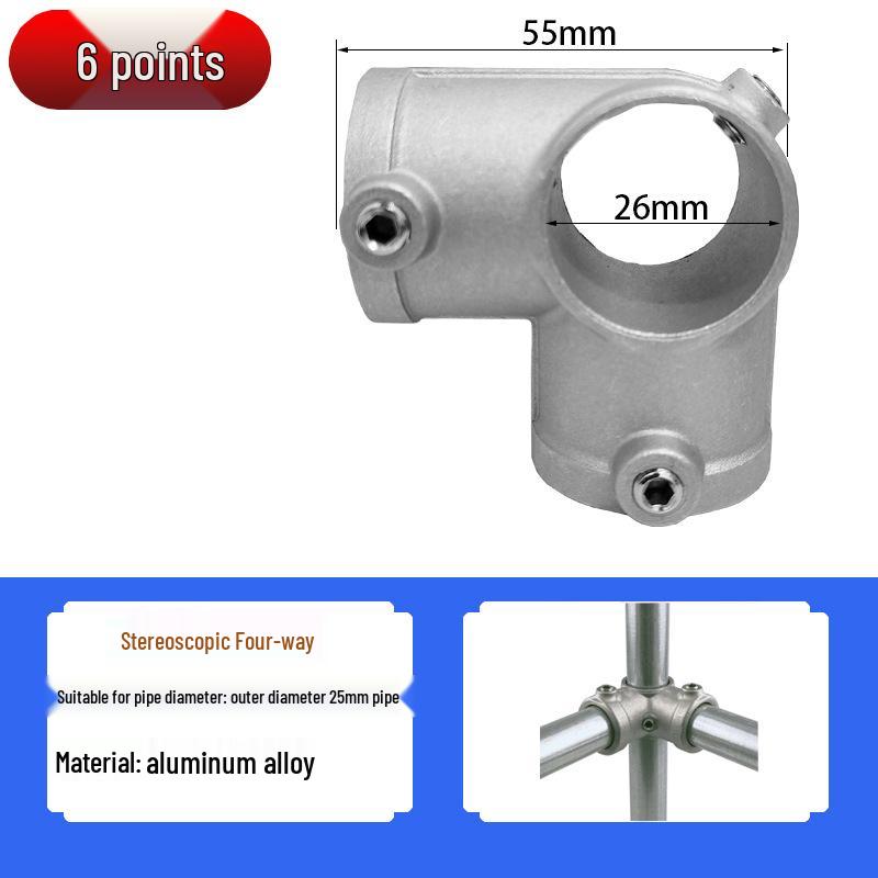 20/25/32mm Stahlrohrverbinder: Verzinkter 6-Punkt Rundbogen-Verbindungsbefestiger