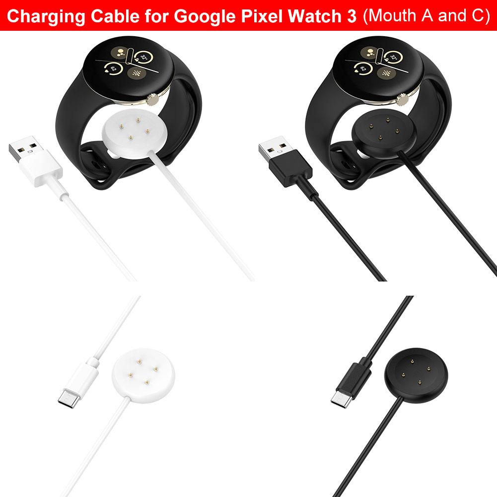 Cablu de încărcare magnetic Adaptor încărcător dock smartwatch 1M USB/Type C Încărcător rapid Stand dock pentru Google Pixel Watch 3 41mm 45mm