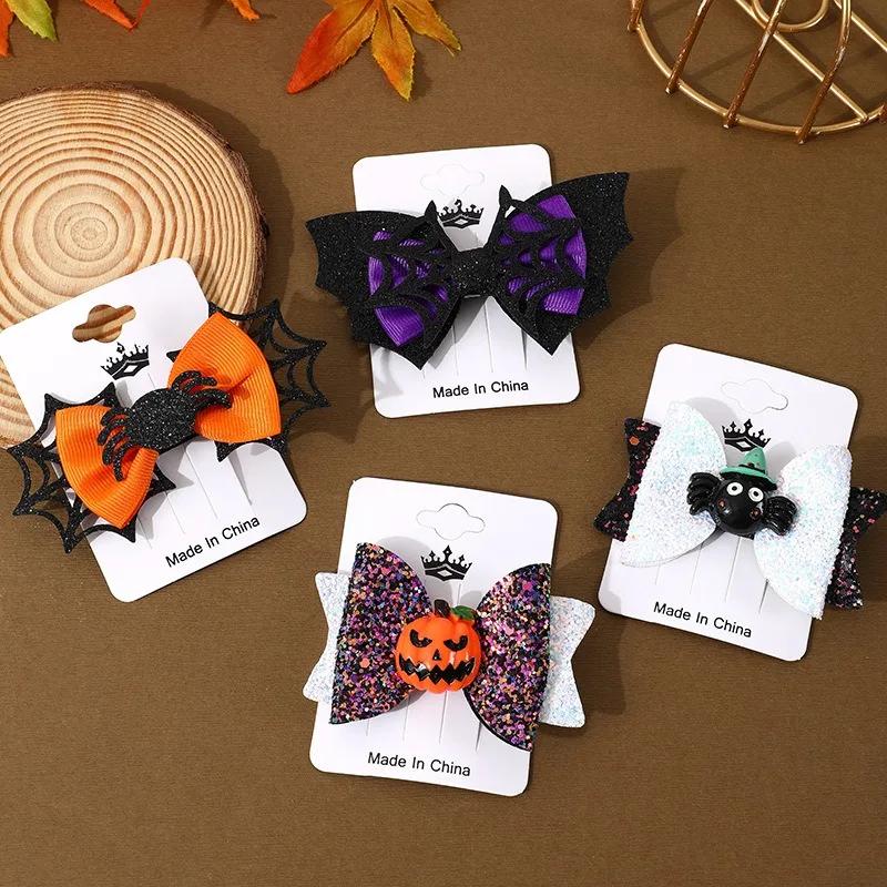 New Halloween Hairpin Ghost Festival Party Festive Atmosphere Dress Up Bow Props Ghost Festival Hairpin Headwear Hair Clip