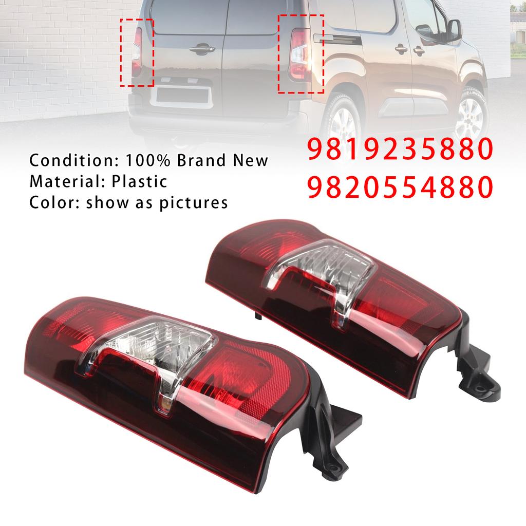 Left+Right Side Rear Tail Light Back Lamp 9819235880,9820554880 For Peugeot Partner 2018-2024