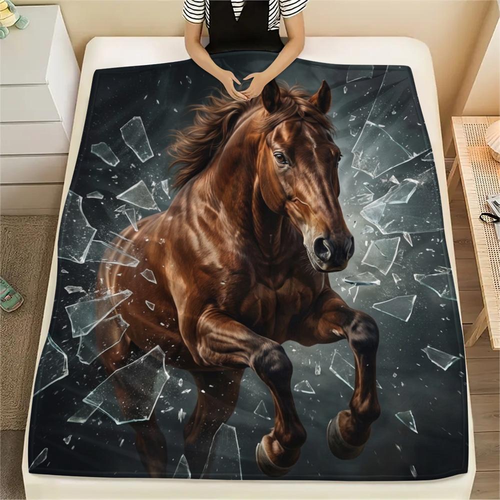 

1PC Animal Photos Print Flannel Blanket, High quality All Seasons, Home Decor, Warmth and Comfort, Perfect for Christmas Gifts 80cm x 120cm
