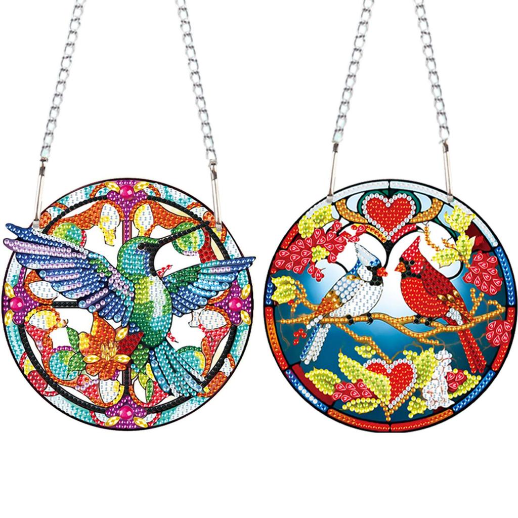 2D/Flache DIY Hänge-Diamant-Kunst-Kits Spezielle Form Strass Diamant-Kunst Fensteranhänger Fensterhängekunst für Heimdekoration