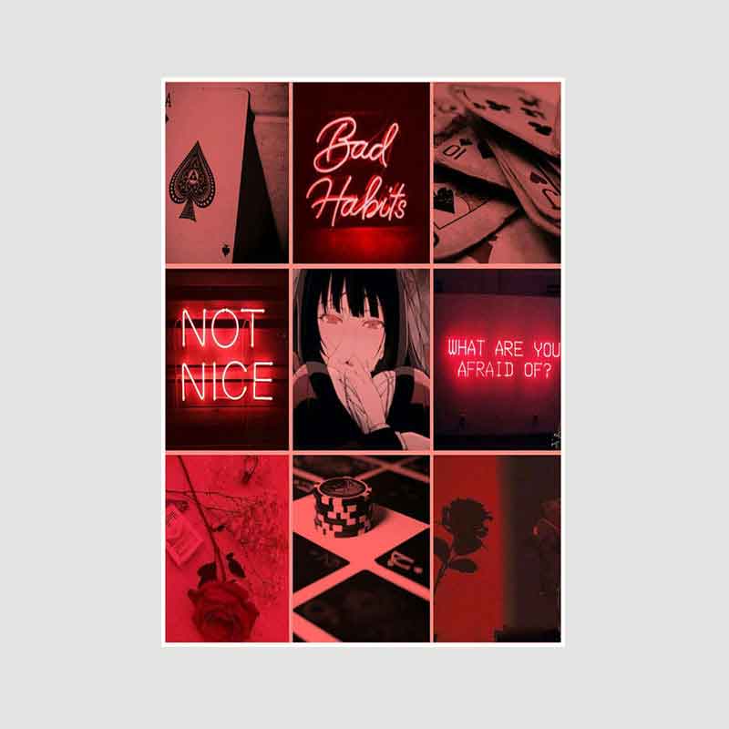 Classic Anime Kakegurui Posters Retro White Paper Manga Figure Poster Decor Prints Clear Image Bedroom Bar Decoration Art Painting Decorative Pictures