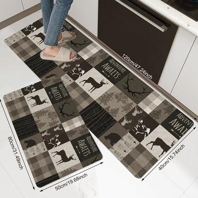1 Pz Tappeti da Cucina Antifatica, Stampa Foresta Impermeabile Antiscivolo Spesso Ammortizzato Tappetino da Cucina Comfort per Stare in Piedi ad Alta Resistenza per Cucina