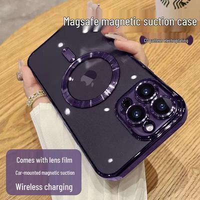 Magnetic Transparent Electroplated Phone Case for iPhone 17 Pro Max, 14, 13, XS - Minimalist and Protective Design