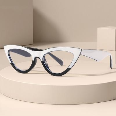 Trendy Anti Blue Light Glasses Cat Eyes Eyewear Without Degree Transparent Blocking Glasses for Women Men