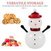 Christmas Snowman Candy Jar with Lid Glass Storage Jar for Sweets Decorative Holiday Container Kitchen Sugar Bowl Party Favor