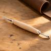 2pcs Wooden Handle Leather Carving Tools Double Head Leather Press Rub Tool  Leather Embossing