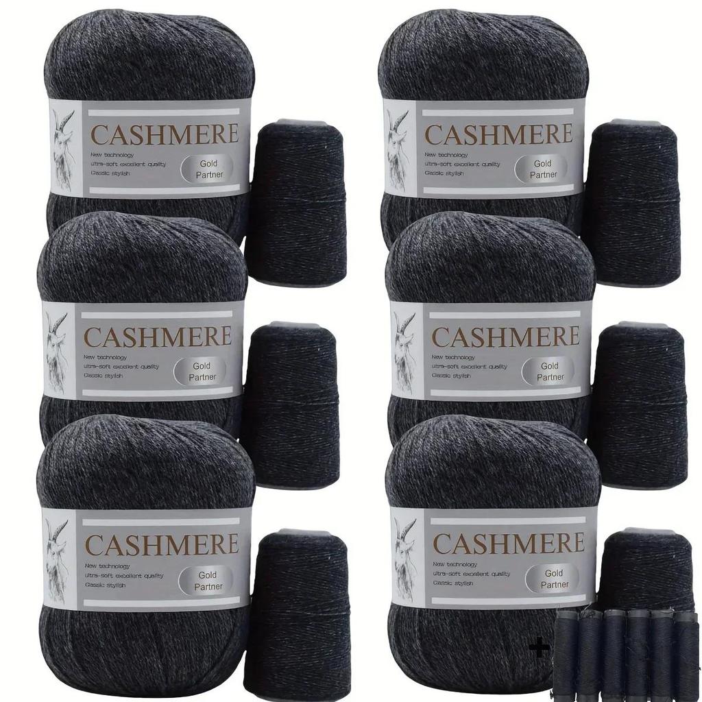 6 Pcs Cashmere Blend Yarn Worsted Weight Bundle for Coats Machine Washable Ultra Soft Knitting Crochet Yarn DIY Crafts