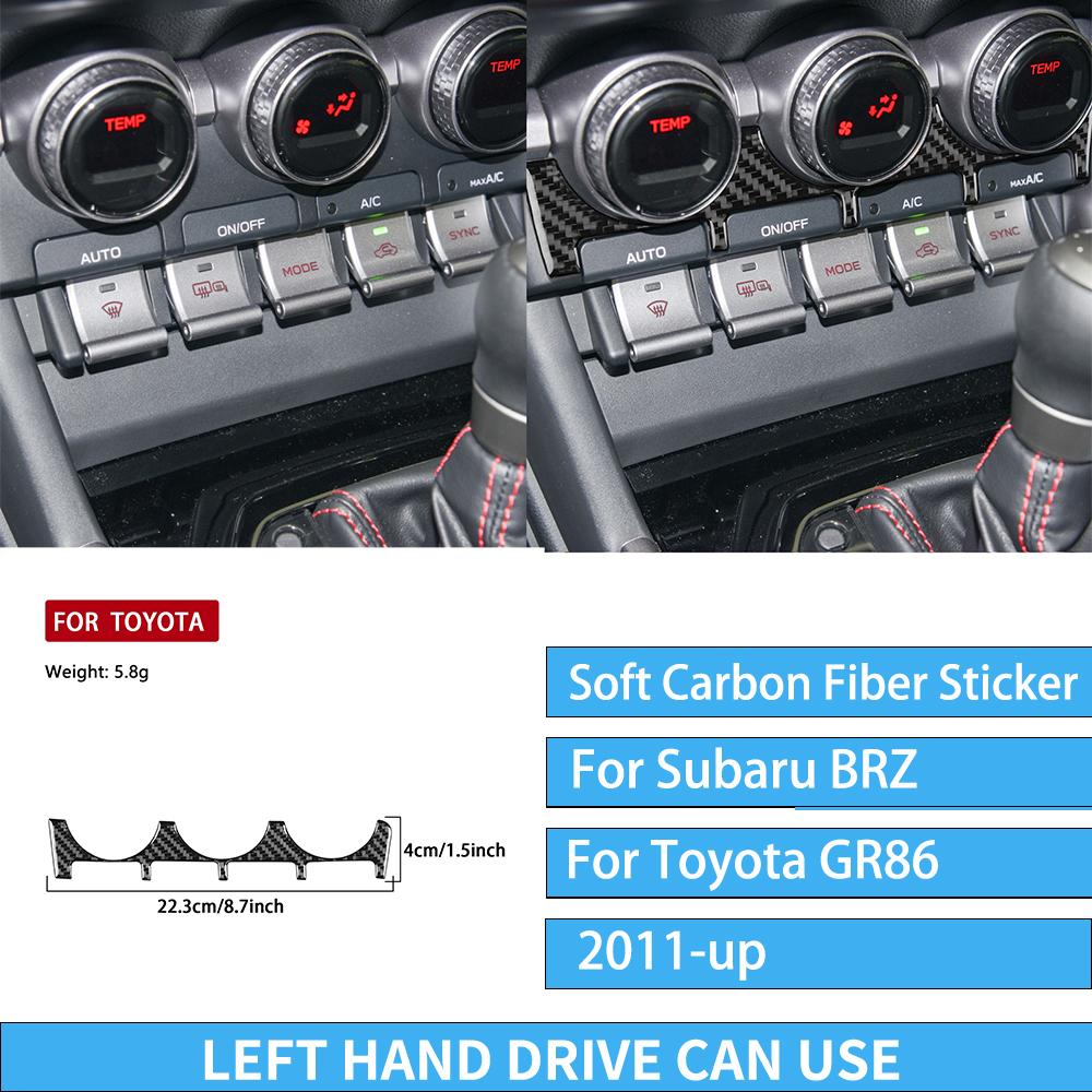 For Subaru BRZ/ For Toyota GR86 -up Carbon Fiber Decal Car Center Console Shift Panel Interior Decorative Stickers