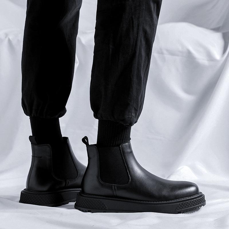 italian designer men chelsea boots luxury fashion platform shoes party prom dress cowboy genuine leather boot ankle botas
