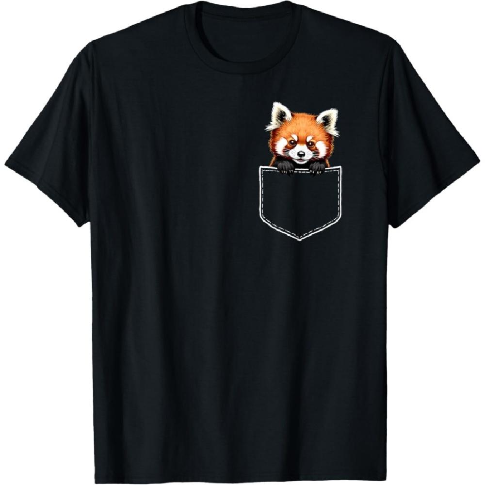 

Cute Red Panda In The Pocket T-Shirt XXXXXL чёрный