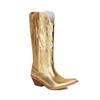 Fashion IPPEUM Silver Metallic Cowboy Boots Knee High Embroider Chunky Heel  Cowgirl Shoes Mid Calf Western Botas Cowboy Mujer