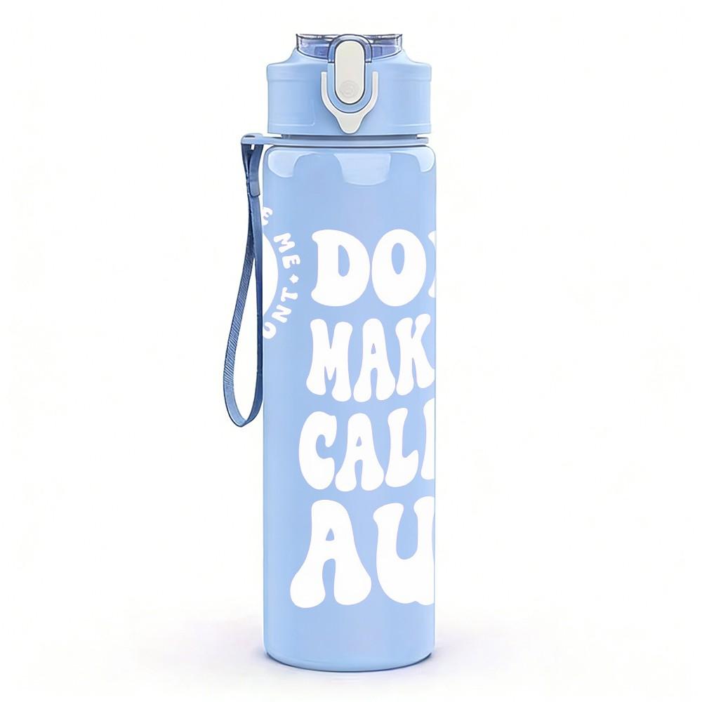 1PC Don’t Quit Keep Fight Slogan Text 750ml Color Plastic Sports Water Bottle Leakproof Flip Straw Lid Suitable for Sports Office Home Use