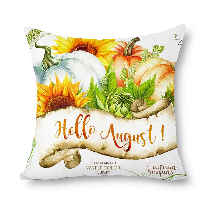 Thanksgiving Autumn Leaves Golden Short Plush Pillow Cover Office Sofa Cover Cushion Cover
